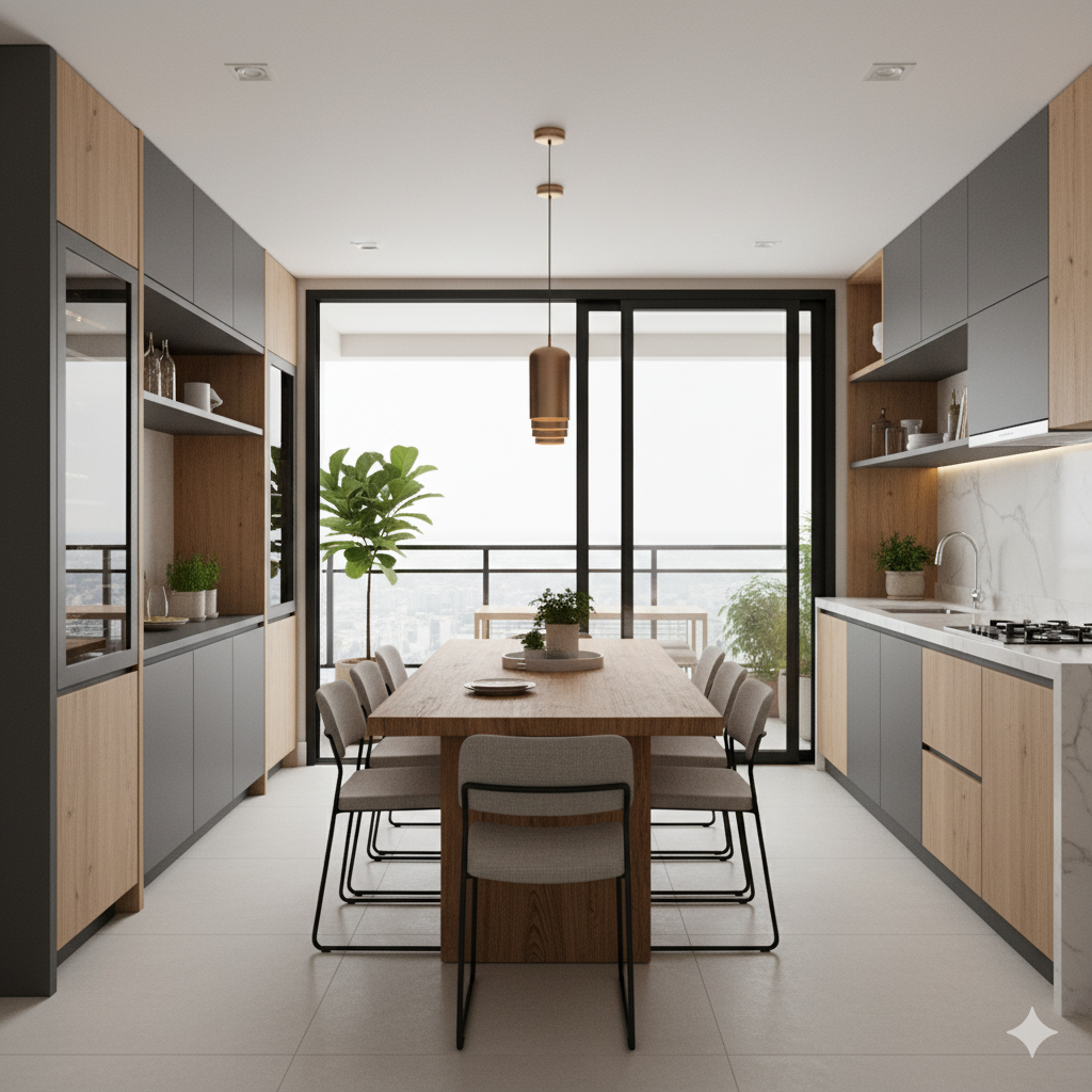 Elegante área gourmet planejada em Alphaville com churrasqueira embutida, bancada em mármore e móveis sob medida para convívio social