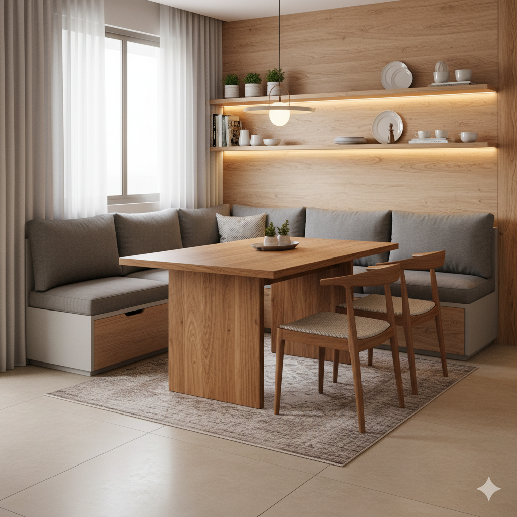 Elegante área gourmet planejada em Alphaville com churrasqueira embutida, bancada em mármore e móveis sob medida para convívio social