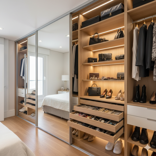 Transforme seu closet em Sorocaba com móveis planejados. Soluções que unem elegância e funcionalidade para organizar suas coleções.