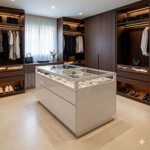 Transforme seu closet em Sorocaba com móveis planejados. Soluções que unem elegância e funcionalidade para organizar suas coleções.